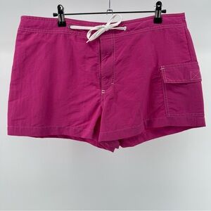 Vintage Sunrays Nylon Board Shorts in Pink, Velcro Pocket, Women's Large